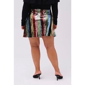 Boohoo Striped Sequin Skirt, Size 16